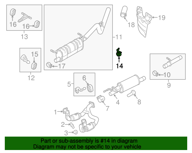 BC3Z5260A 20082019 Ford Muffler Bracket Fairway Ford Parts