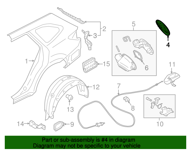 20152019 Subaru Outback Fuel Door 57601AL07A9P Subaru Parts Store