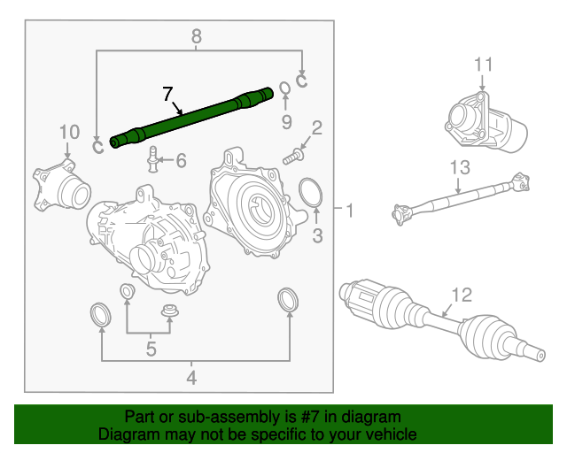 2016-2020 Cadillac CT6 Front Wheel Drive Intermediate Shaft 23269757 GM ...