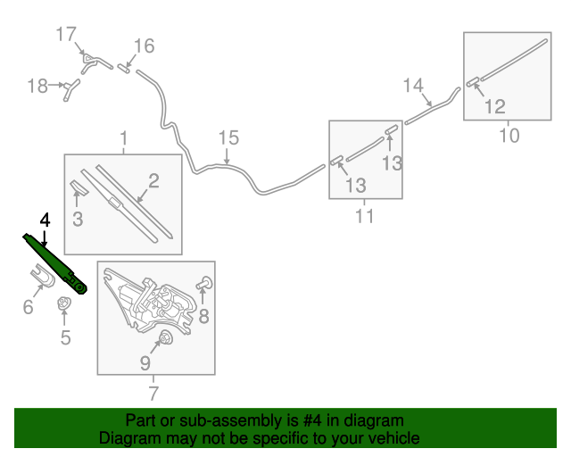 Genuine OEM Wiper Arm Part 988152J000 Fits 20162021 Hyundai Tucson