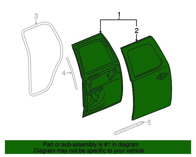 22892603 Door New OEM Part From GM Parts Direct GM Parts Store