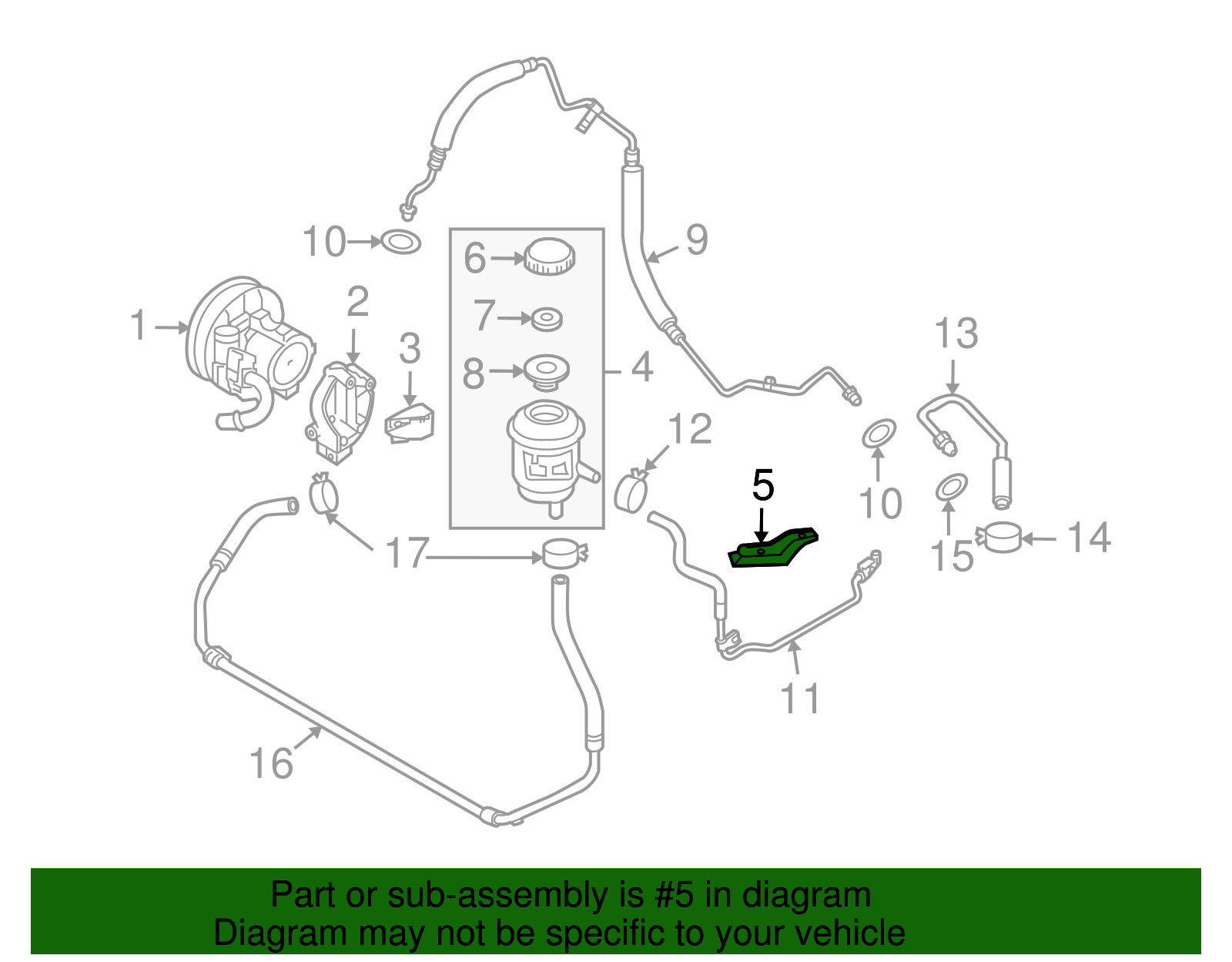 Power Steering Fluid Surge Tank Bracket - GM (96815240)