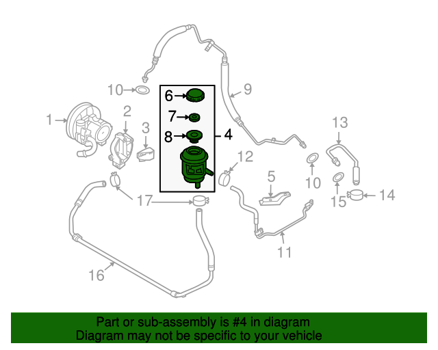 20092011 GM Power Steering Fluid Reservoir 96808460