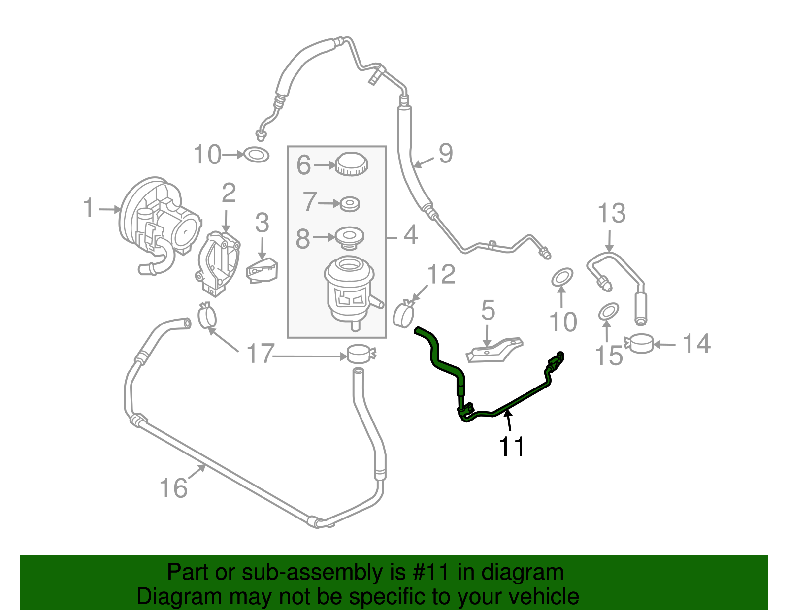 Pipe Assembly, P/S Fluid Rsvr Inl<See Guide/Contact Bfo> - GM (95961434)