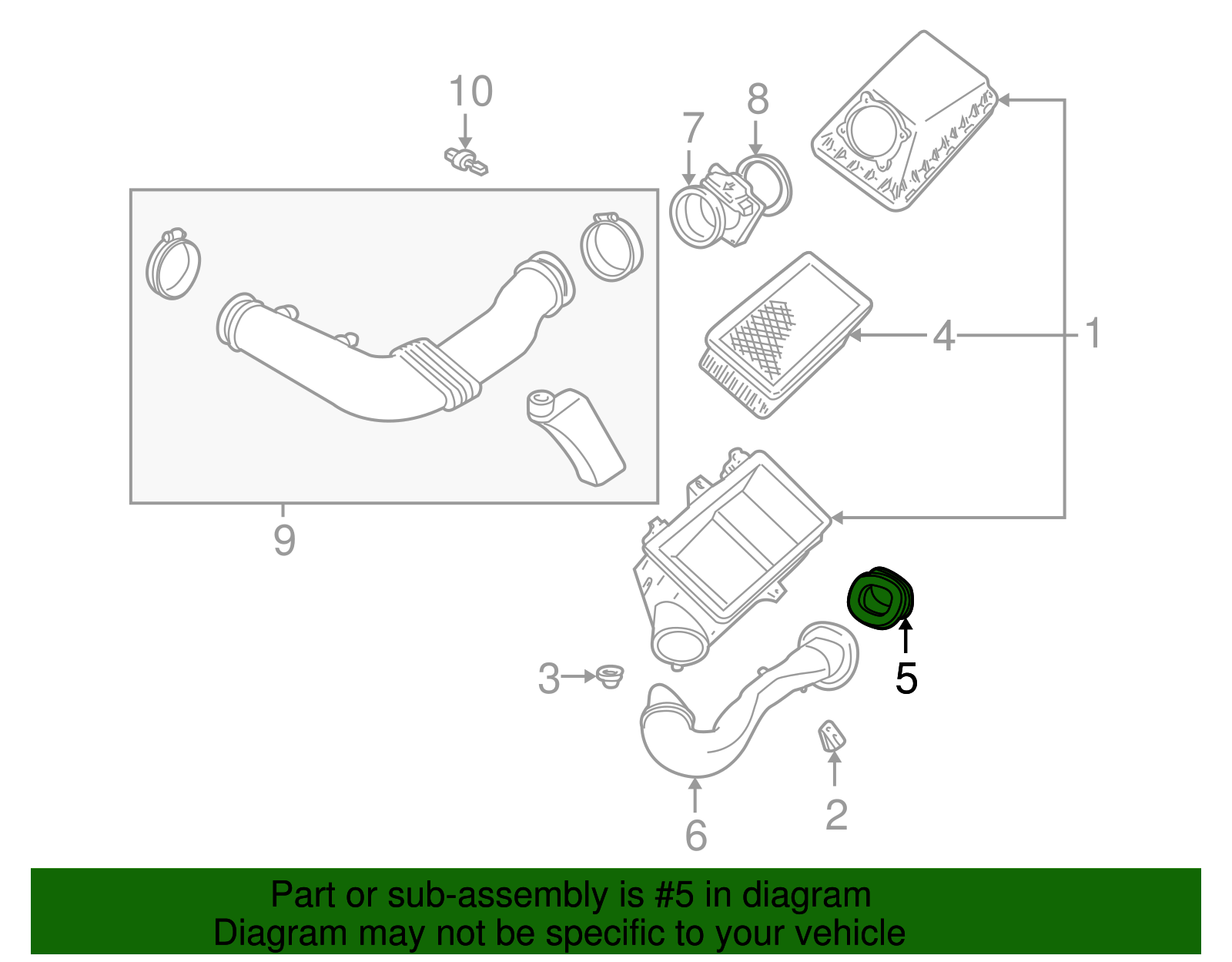 Inlet Duct - Ford (XW4Z-9A624-AA)