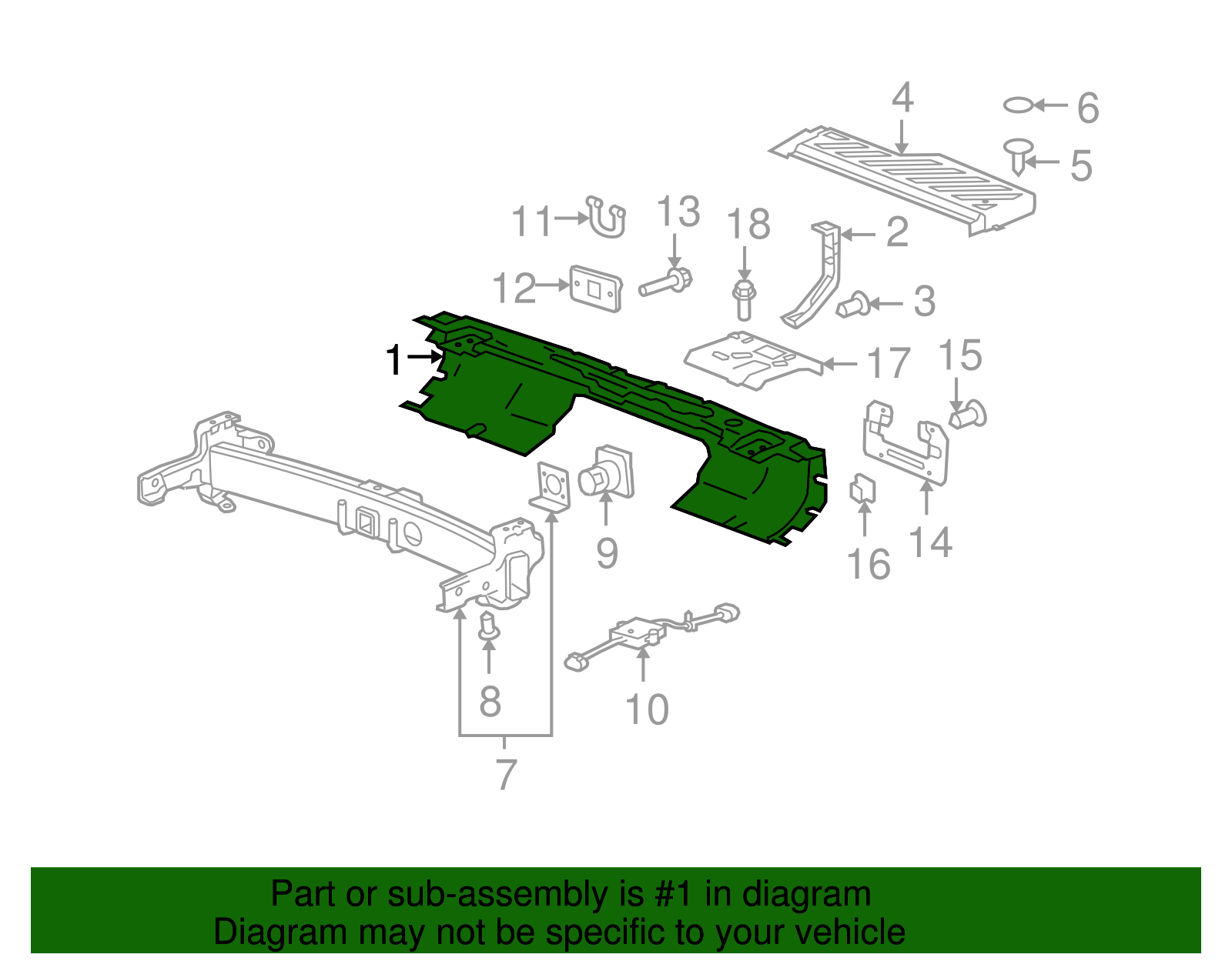 Bar-Rear Bpr Imp - GM (94734267)