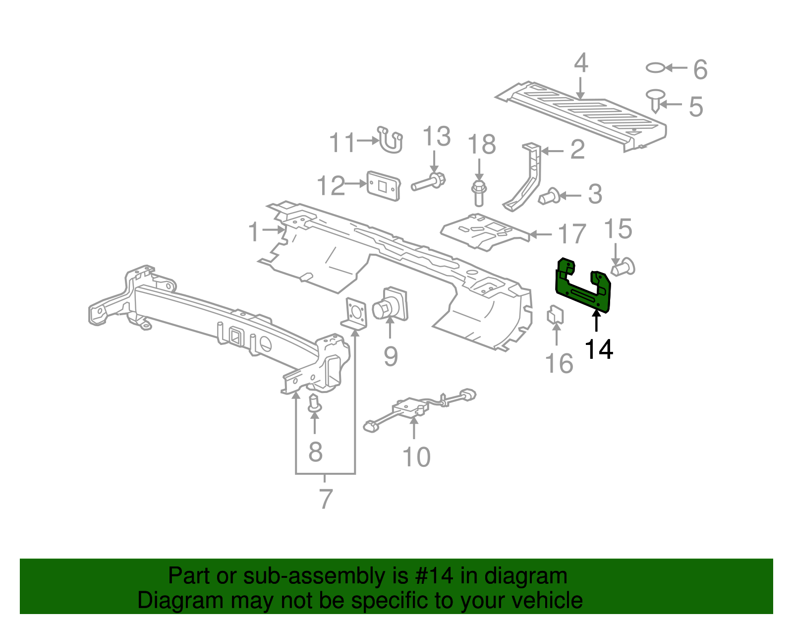 Bracket-Rear License Plt - GM (94703726)