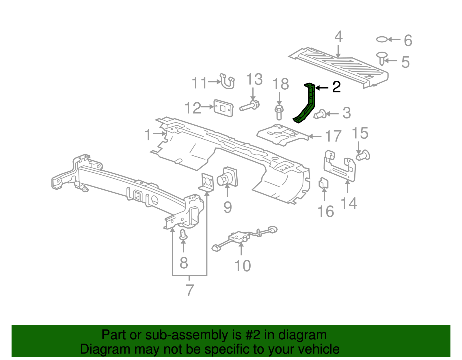 Rear Driver Side Bumper Fascia Extension - GM (94737437)