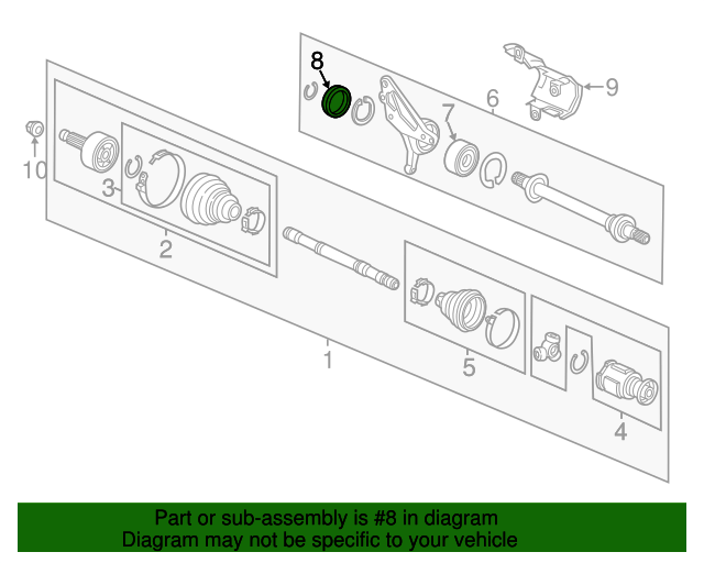20022021 Acura Seal, Half Shaft (Outer) 91260S3VA01 OEM Parts Online