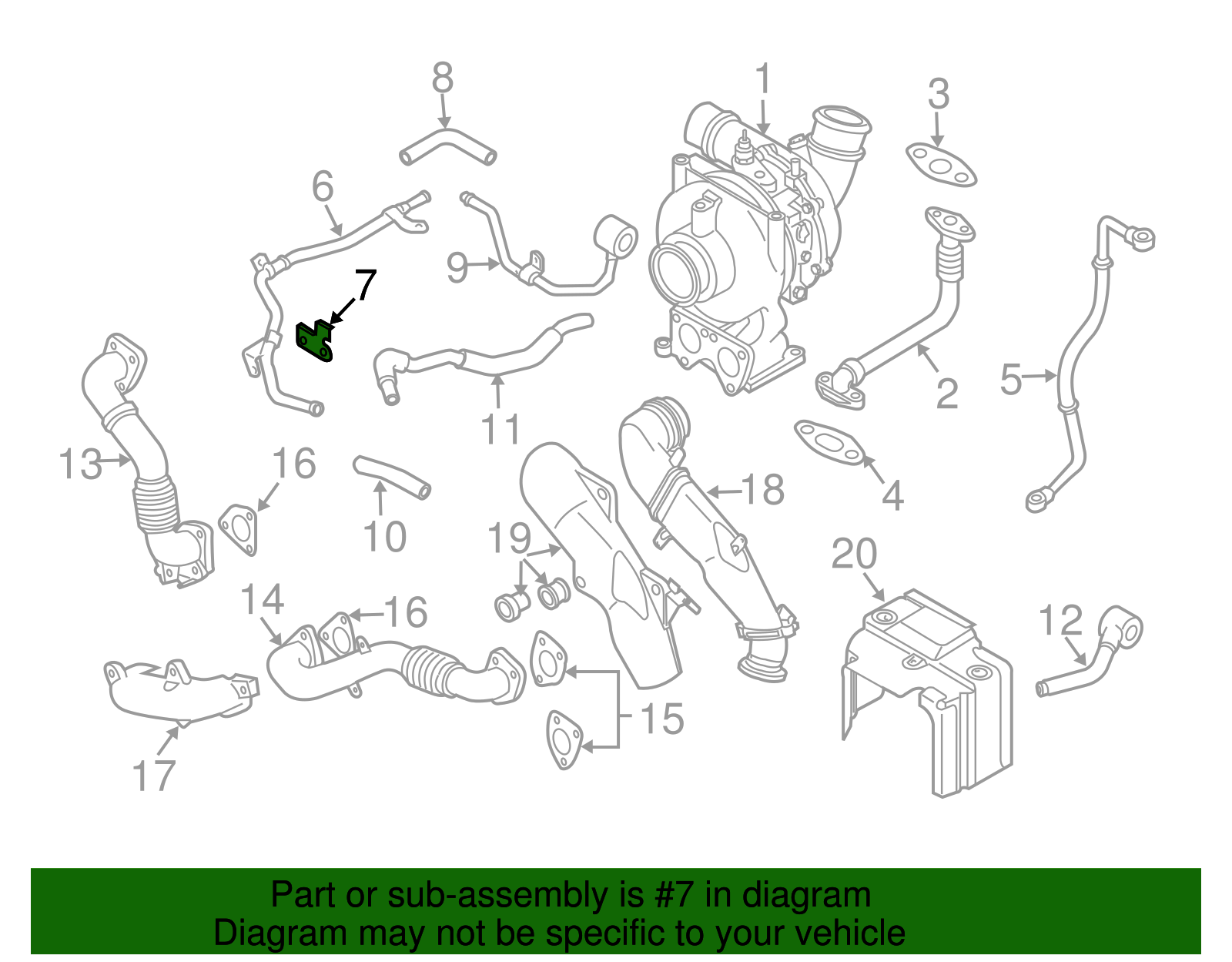 Turbocharger Coolant Return Pipe Clip Bracket - GM (97354868)