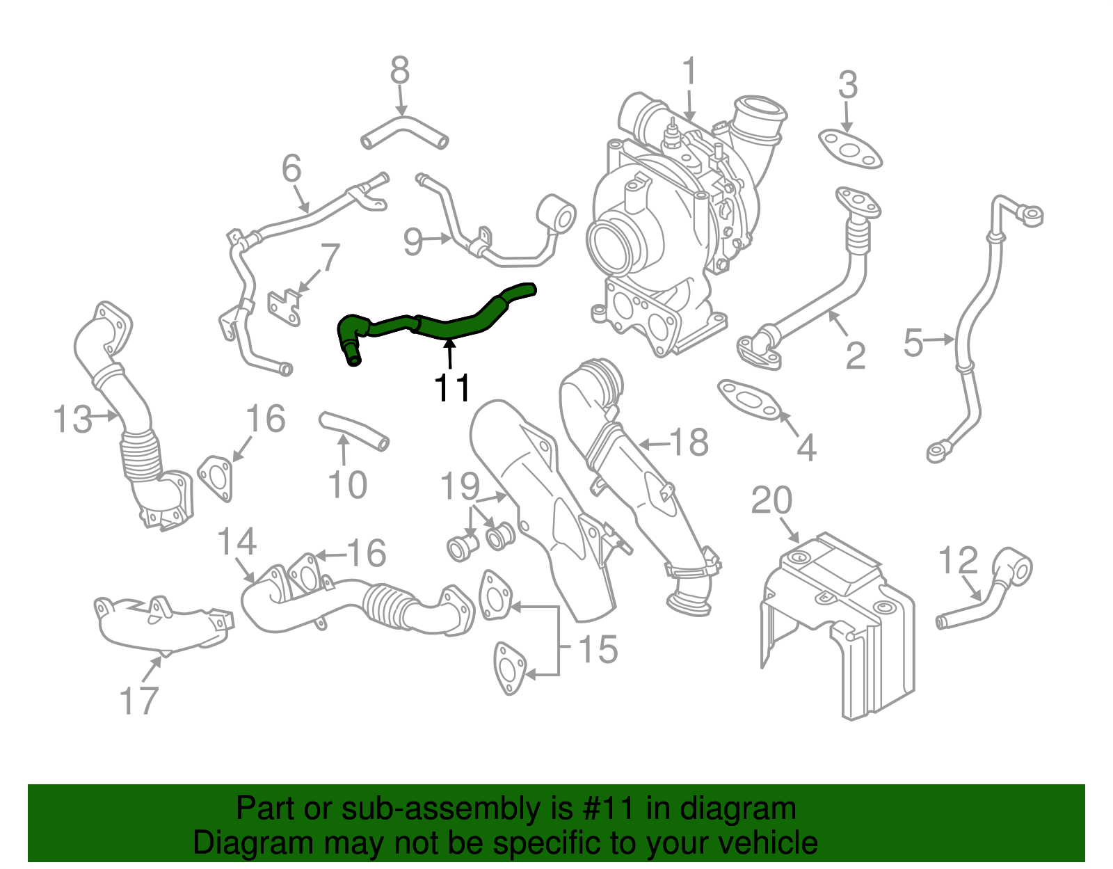 Turbocharger Coolant Feed Hose - GM (97386627)