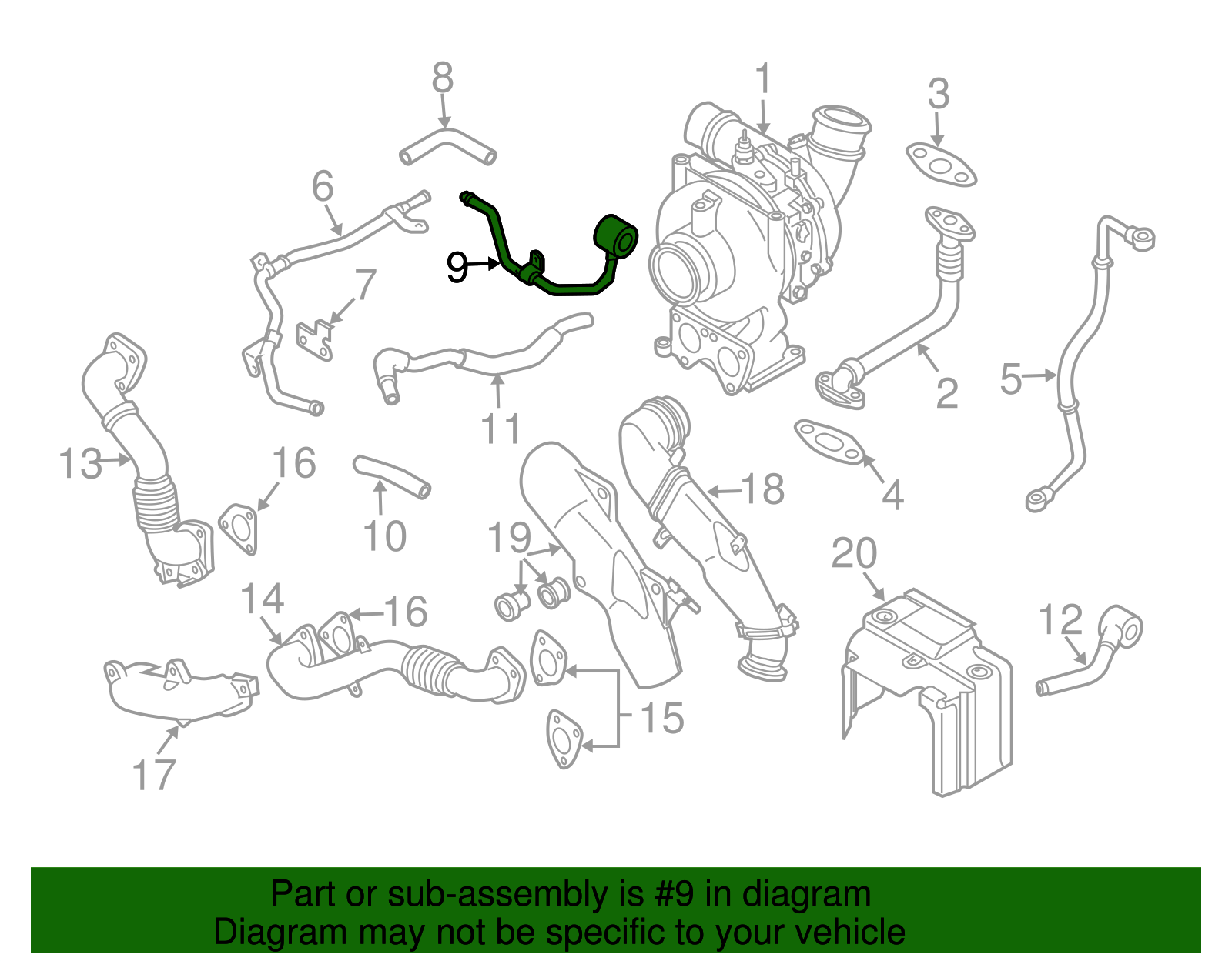 Turbocharger Coolant Return Pipe - GM (97383855)