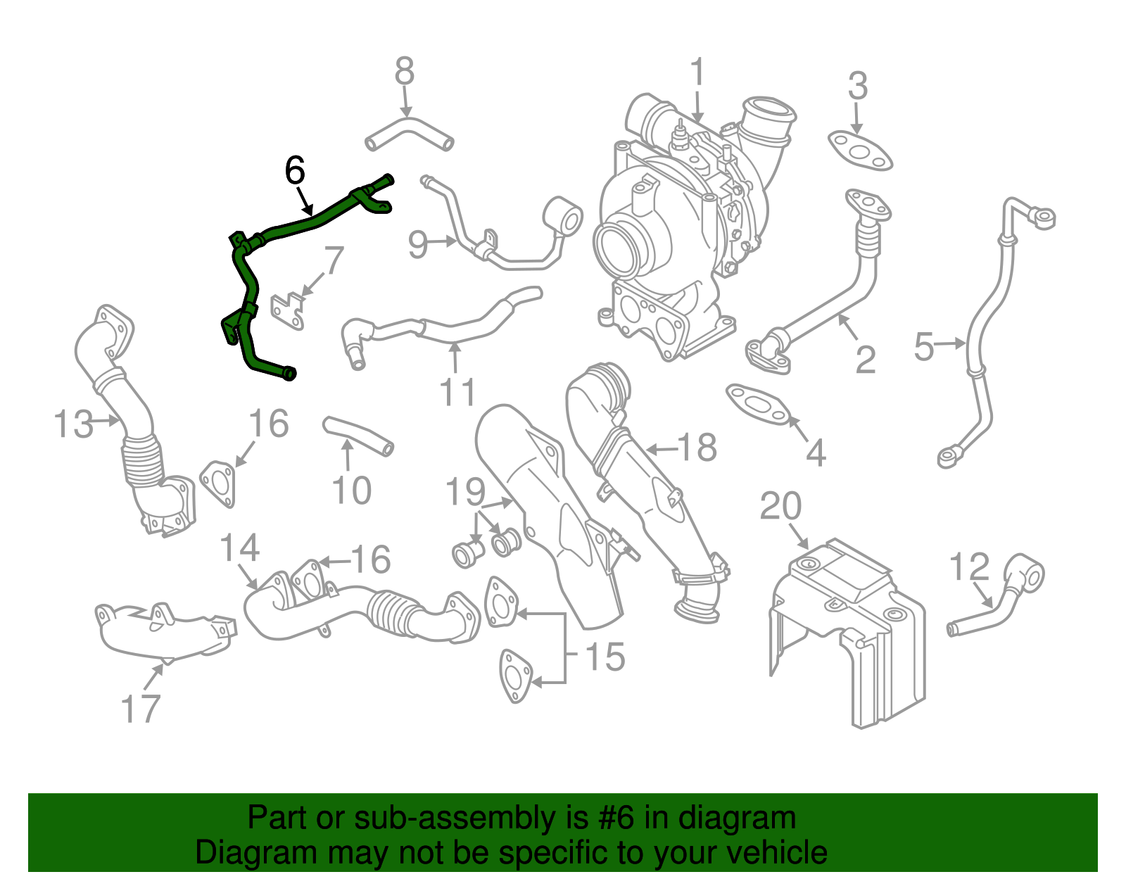 Turbocharger Coolant Return Pipe - GM (97367060)