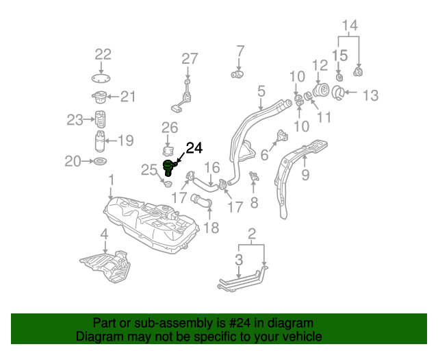 7739012030 Fuel Tank Roll Over Valve 20032004 Toyota Sparks Parts