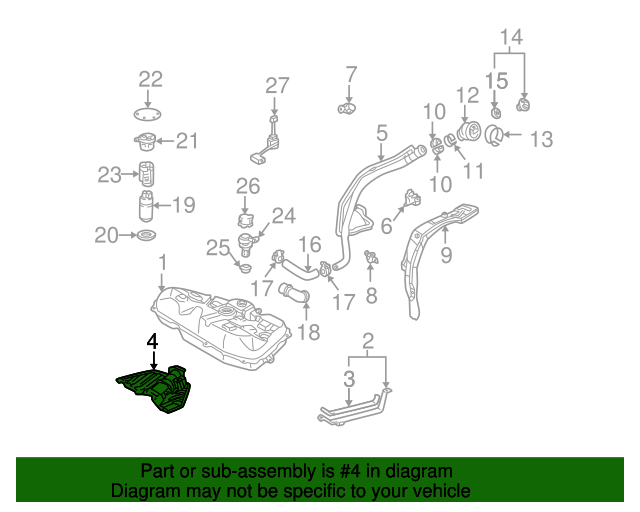 20032004 Toyota Genuine Toyota 0308 Corolla & Matrix Gas Tank Heat