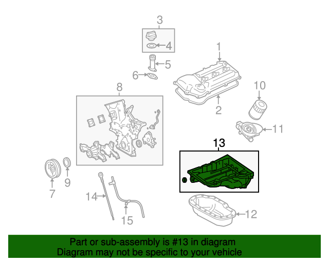 20032015 Toyota Pan Sub Assembly Oil N 121010P030 Toyota Parts