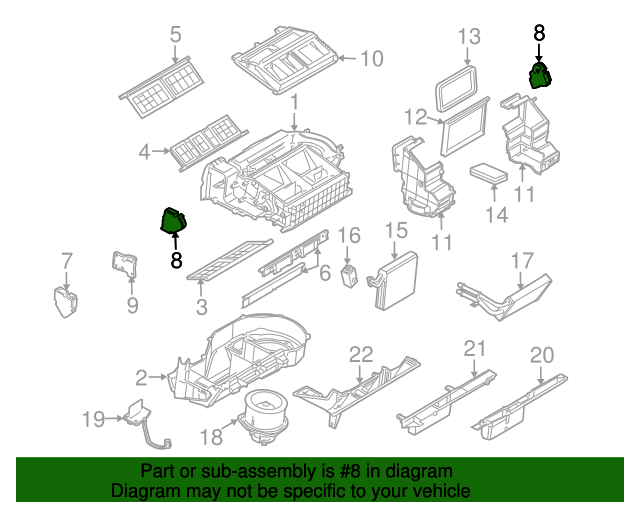 20052008 GM Heating and Air Conditioning Air Inlet Door Actuator