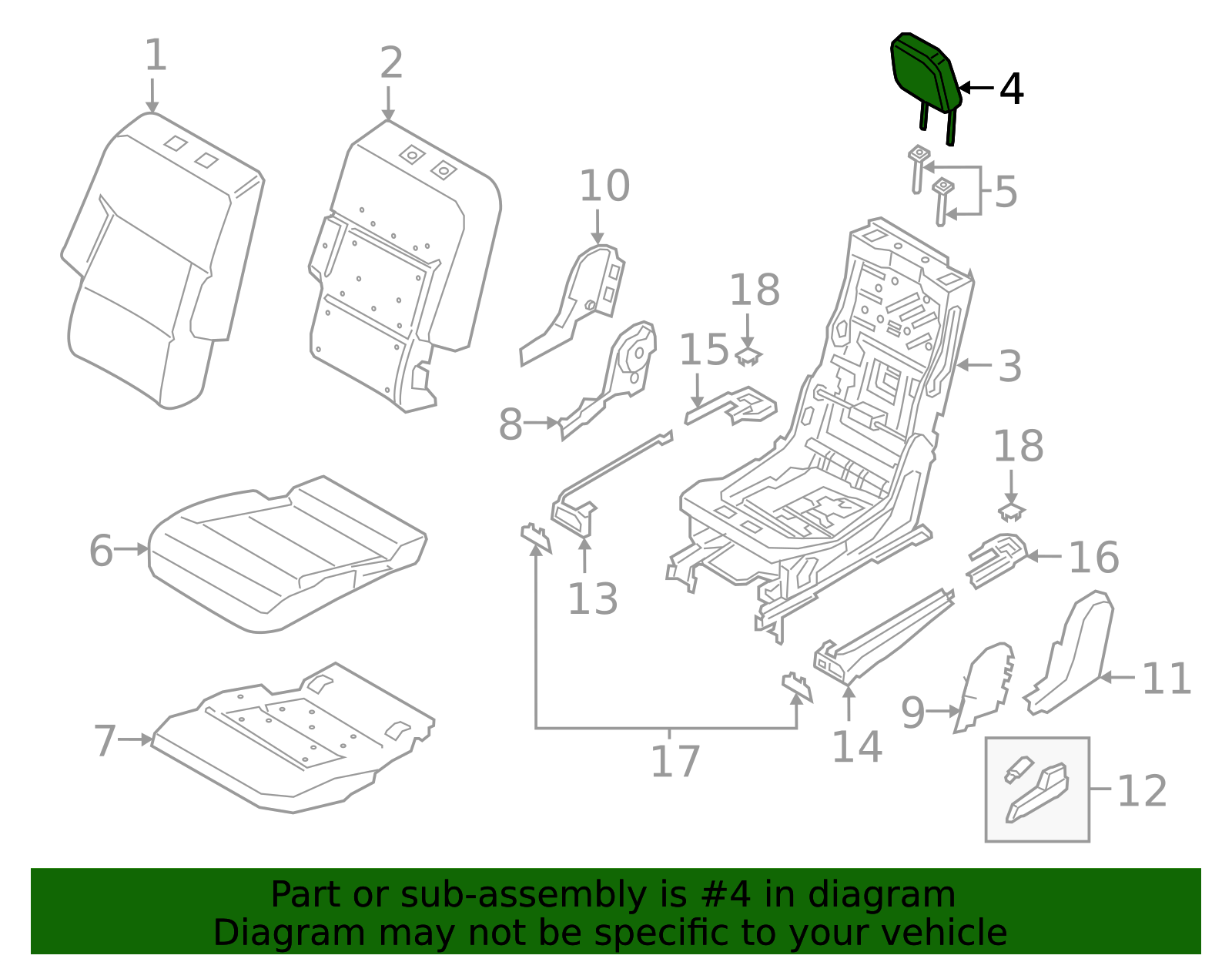 Headrest - Ford (MB5Z-78611A08-HD)