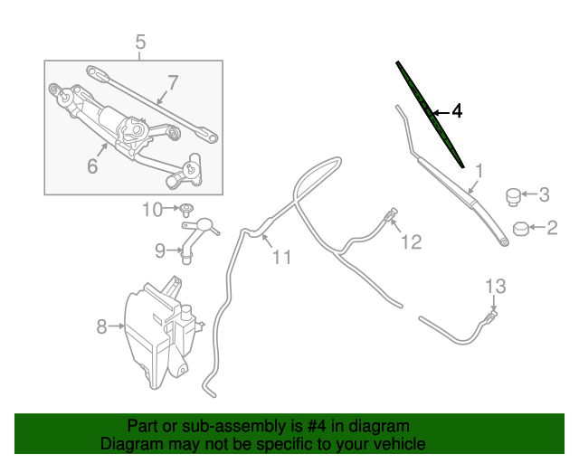 20132019 Nissan Sentra Wiper Blade 288903SG1B Nissan Parts Plus