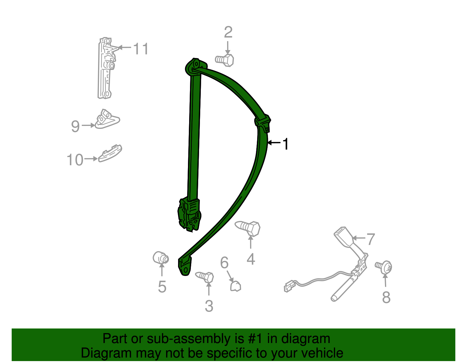 Belt Kit, D/Seat (Retr Side)               *Anthracite - GM (19328657)