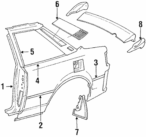 Quarter Panel & Components for 1987 Toyota Celica | Toyota Parts Center