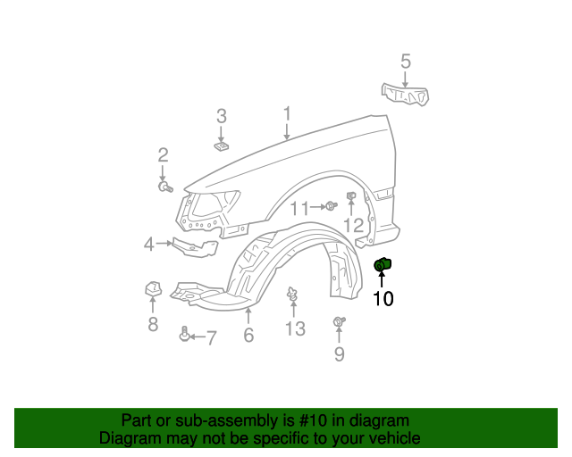 Fender Liner Grommet Toyota (90189A0002)
