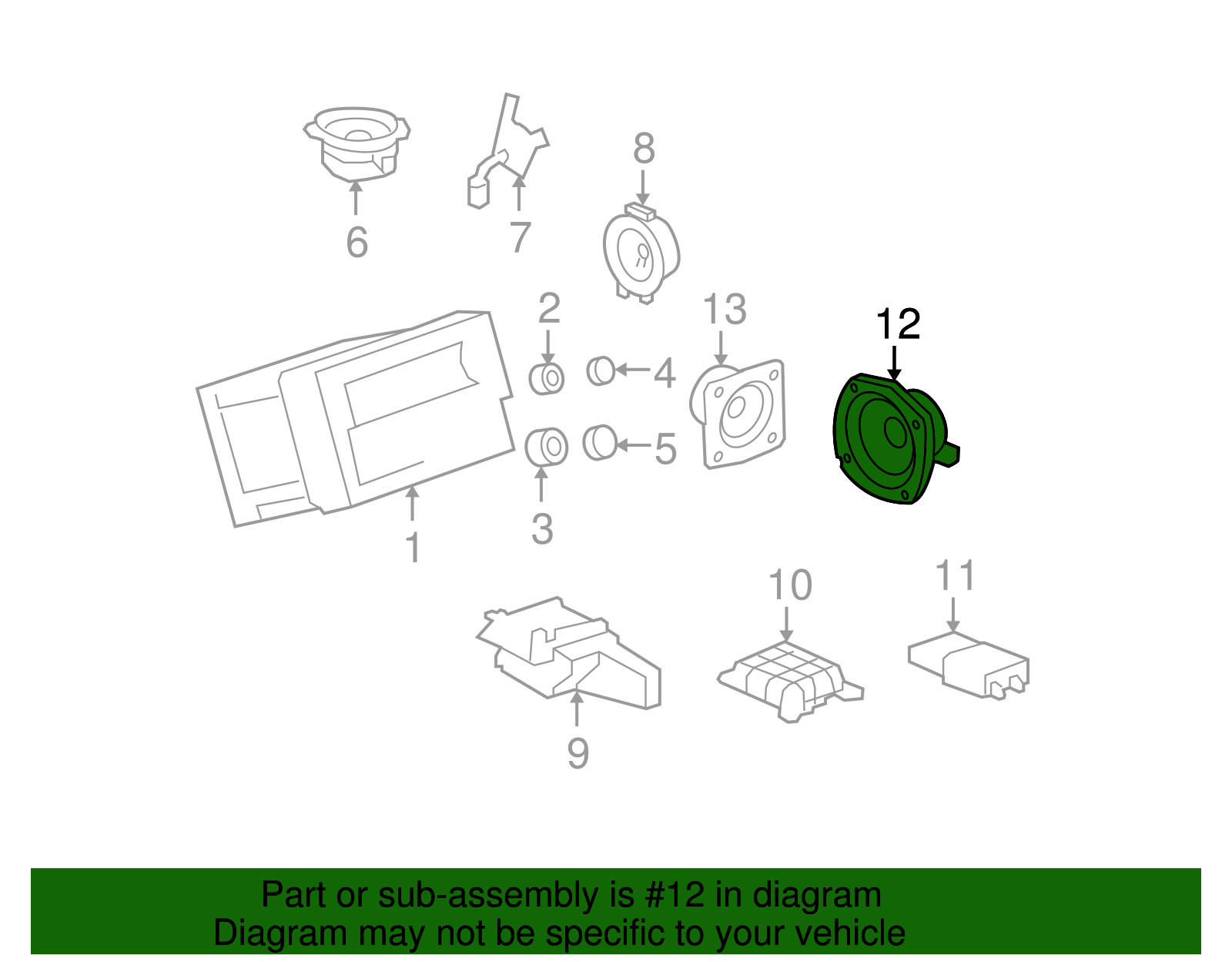 Quarter Panel Radio Speaker - GM (84196280)