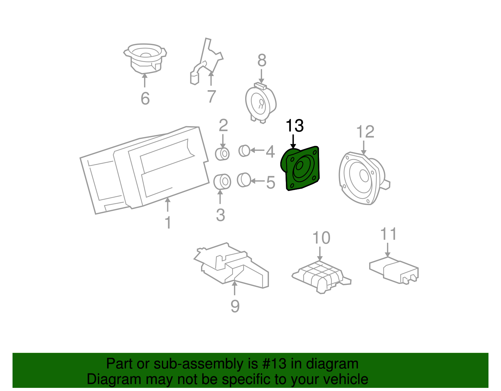 Rear Upper Corner Garnish Molding Radio Speaker - GM (15186672)