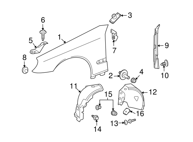 219-690-10-30 - Fender Liner - 2006-2011 Mercedes-Benz ...
