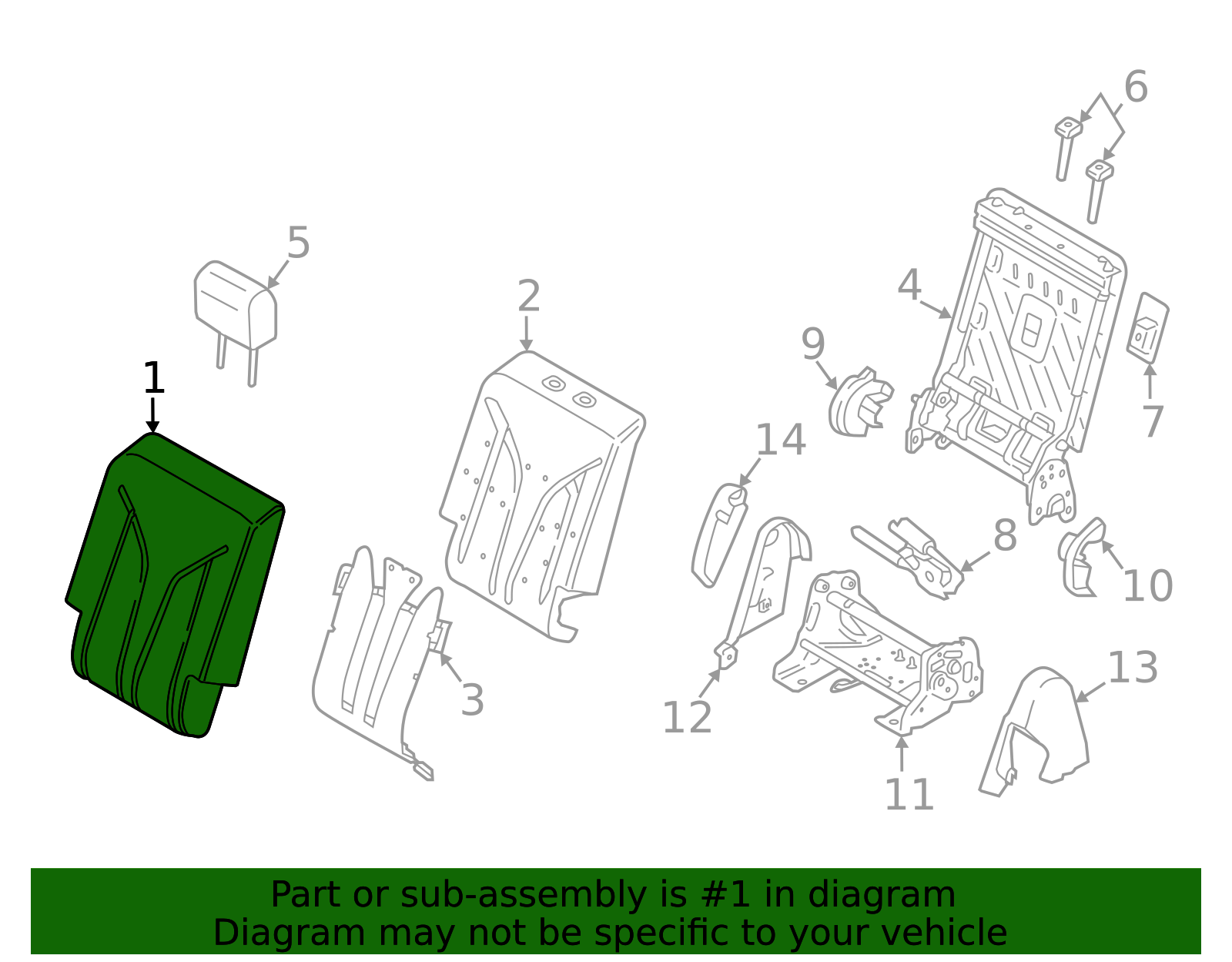 Seat Back Cover - Ford (HA1Z-5866600-EB)