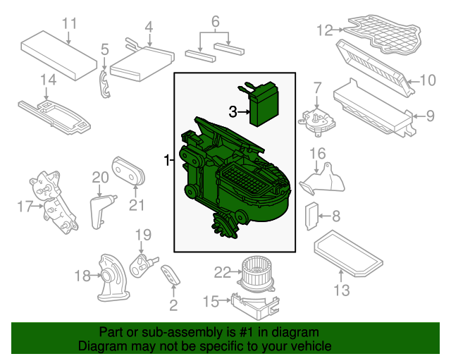 20102013 Ford Transit Connect Evaporator Assembly 2T1Z19B555C Blue