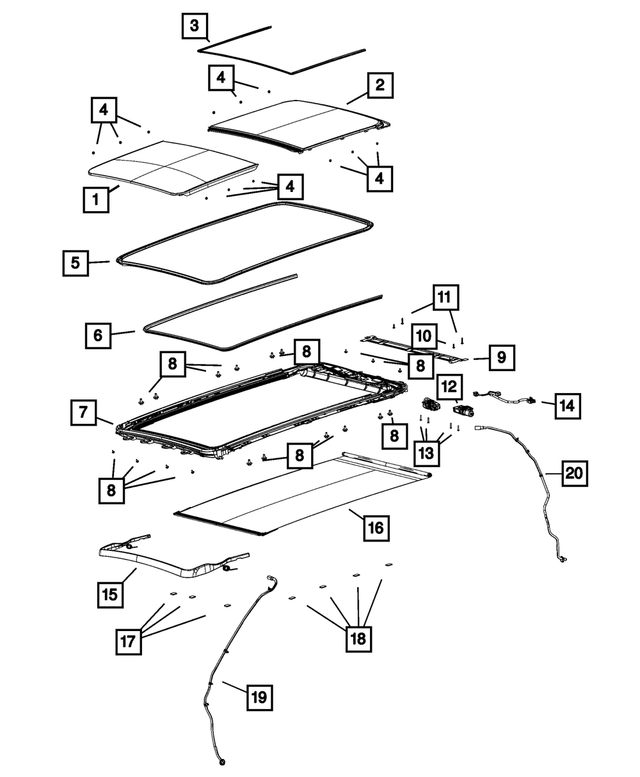 20192021 Ram 1500 Sunroof Motor 68357674AB My Mopar Parts