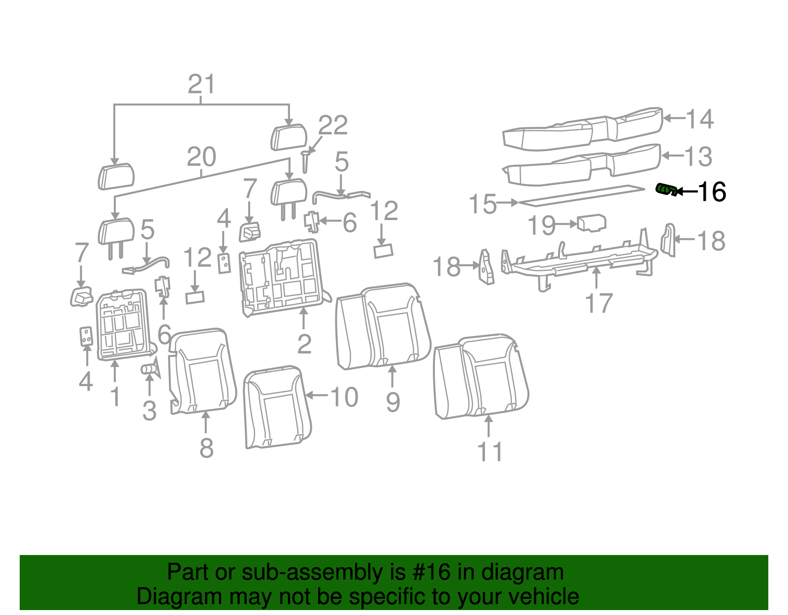 Rear Seat Cushion Spring - GM (89039565)