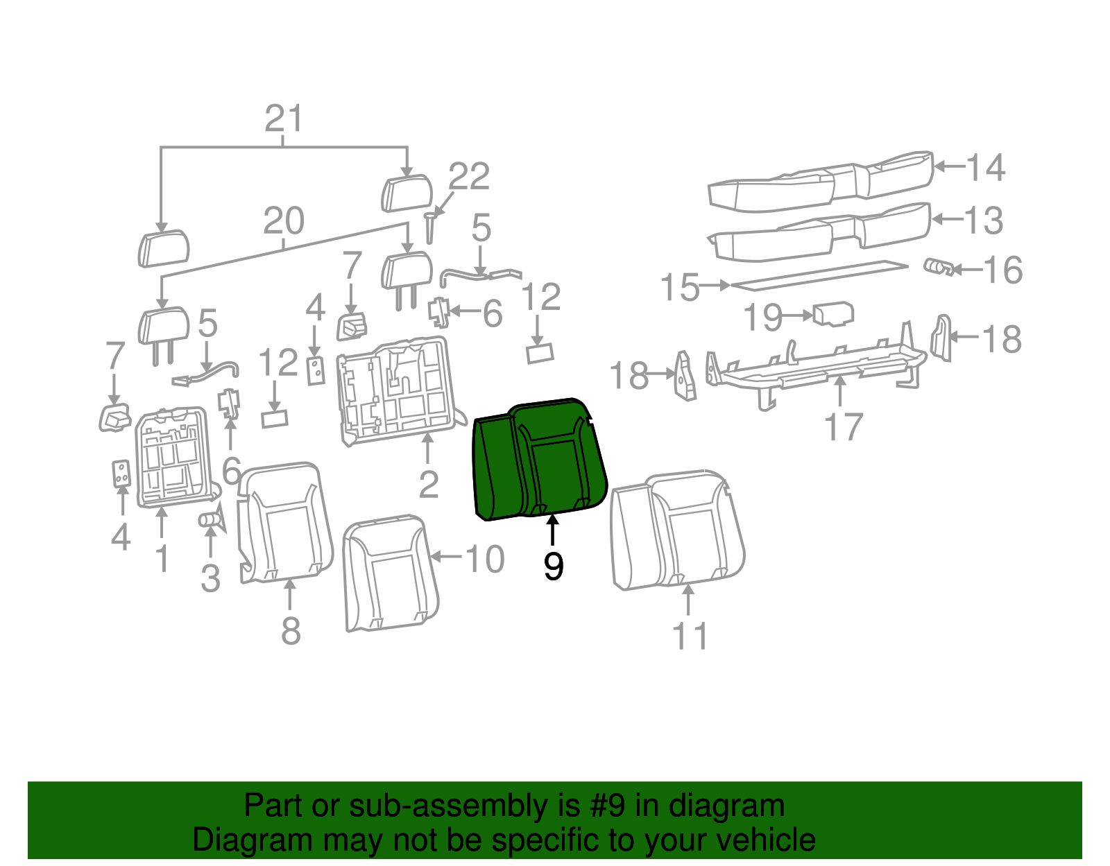 Seat Back Pad - GM (89041354)