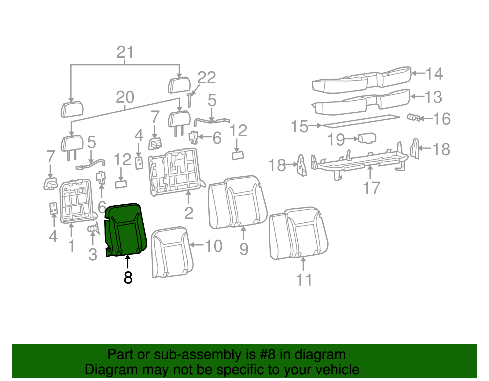 Seat Back Pad - GM (89041353)