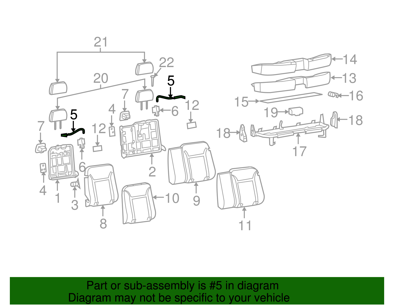 Rear Seat Back Latch Cable - GM (89039578)