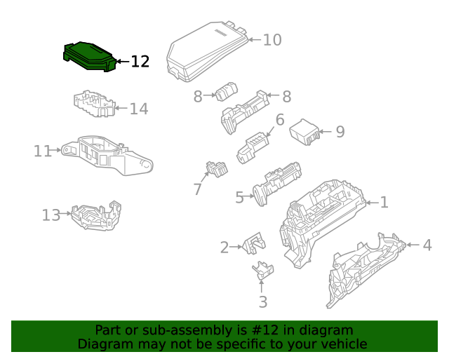 20202022 Toyota Corolla Relay Box Upper Cover 8266212E10 Toyota