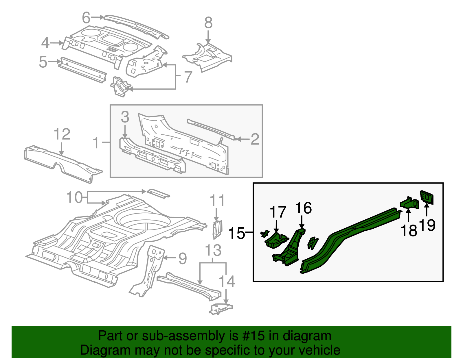 Rear Rail - GM (88955036)