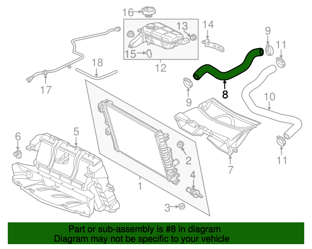20142019 Chevrolet Corvette Radiator Inlet Hose 23128470 GM