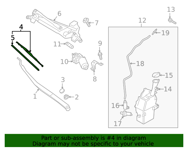 983601W000 Windshield Wiper Blade 20192023 Kia Forte Kia.Parts Store
