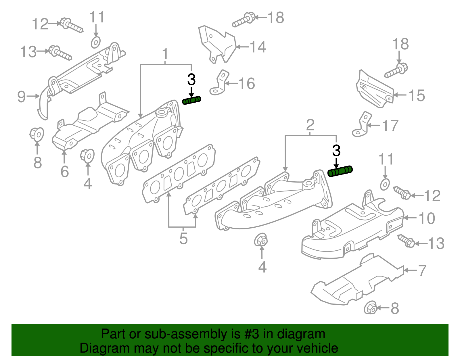 Exhaust Manifold Stud - Volkswagen (N-911-870-01)