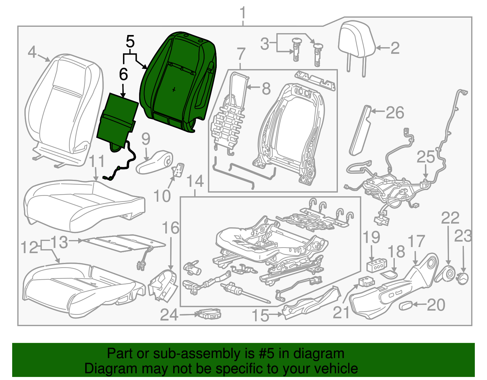 Driver Seat Back Pad - GM (95077887)