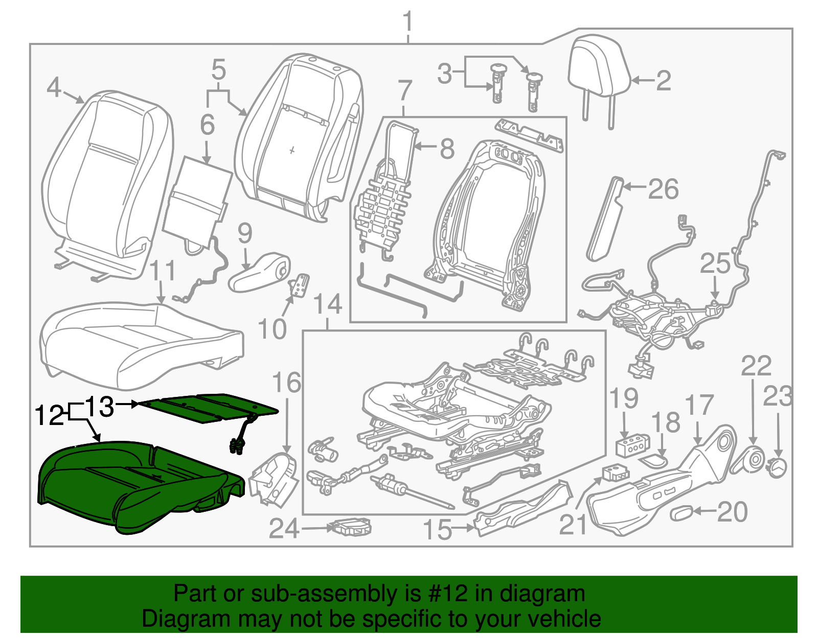 Driver Seat Cushion Pad - GM (95077843)