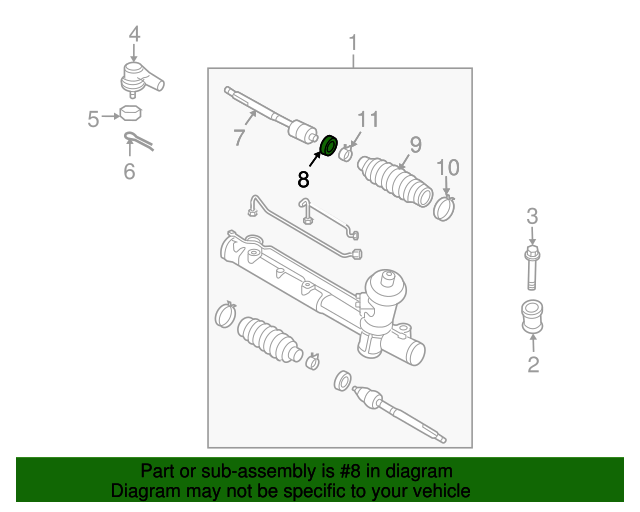 EC0332132 Outer Tie Rod Insert 20012006 20082011 Mazda Tribute