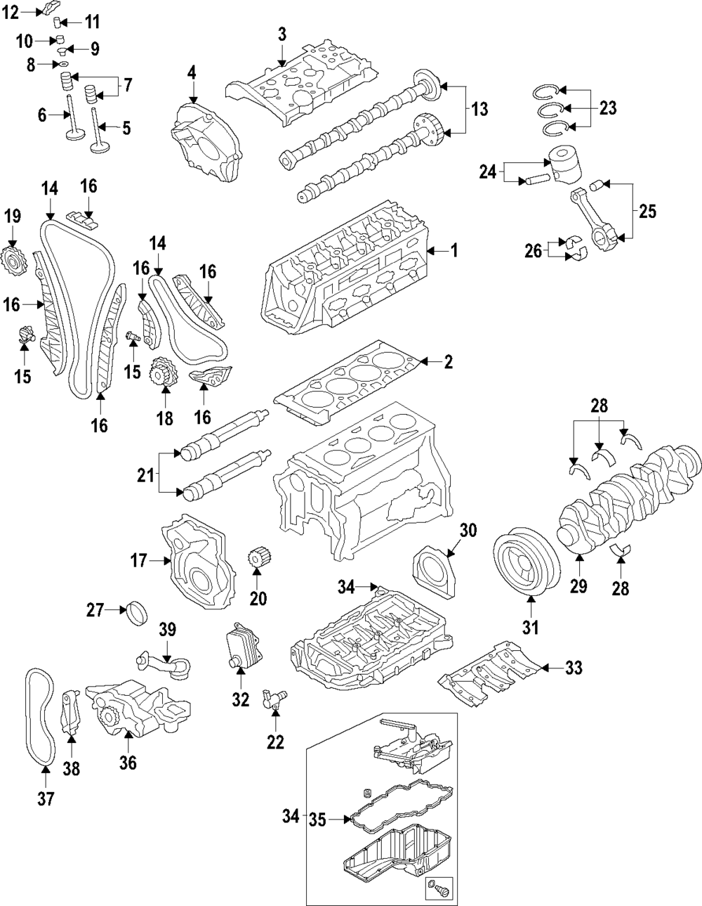 2011-2024 Audi Rocker Arms 06E-109-417-N | Audi OEM Parts Guy