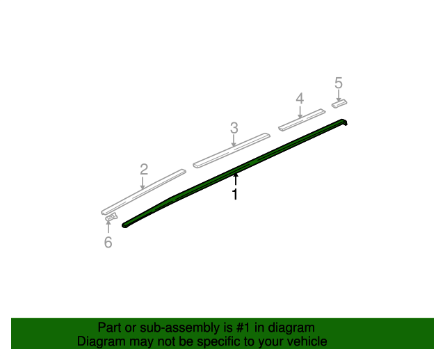 74316S9VA01ZA Molding Assembly, L Roof *NH70* (Flat Black) 2003