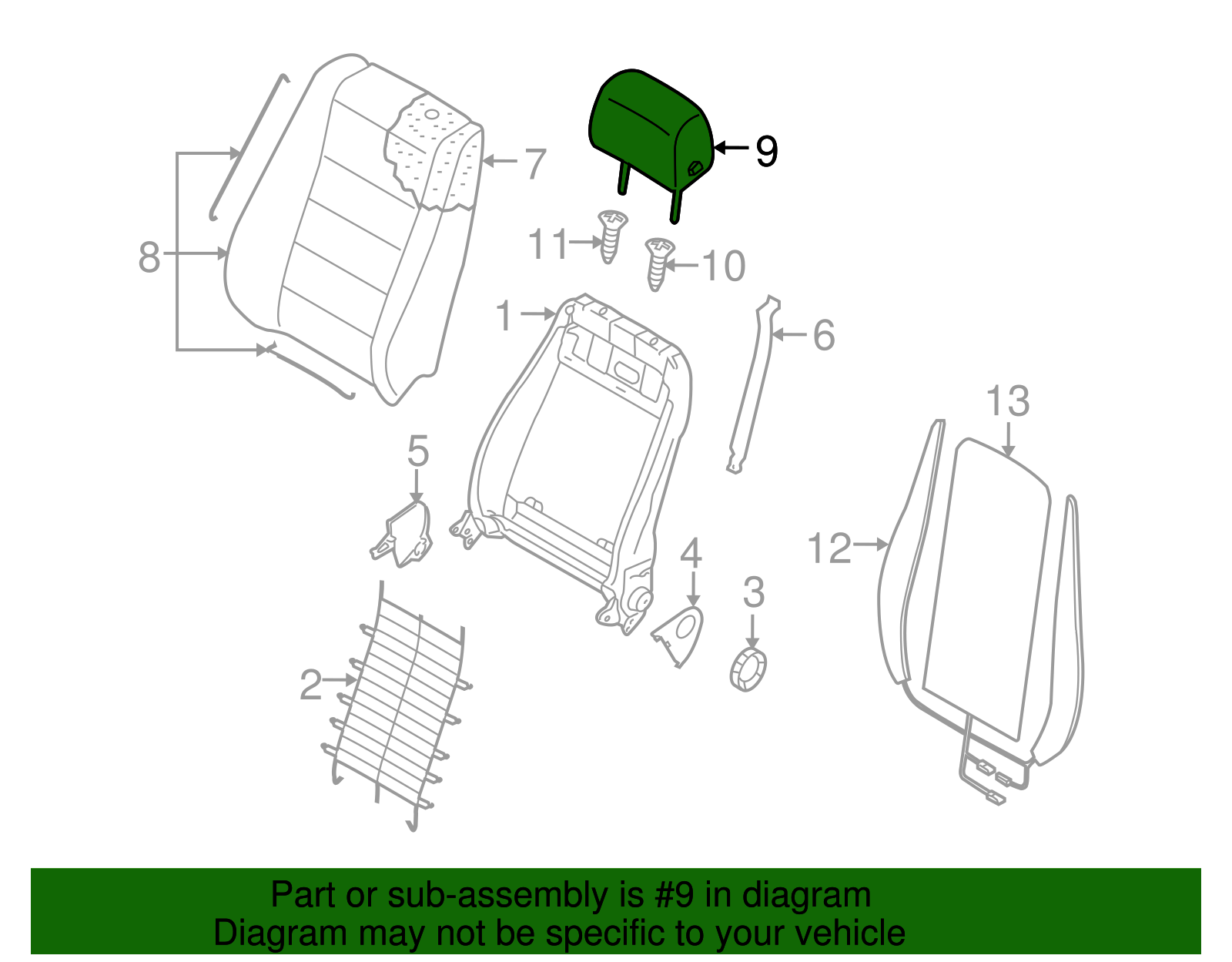 Headrest - Volkswagen (7L6-881-901-AM-T98)