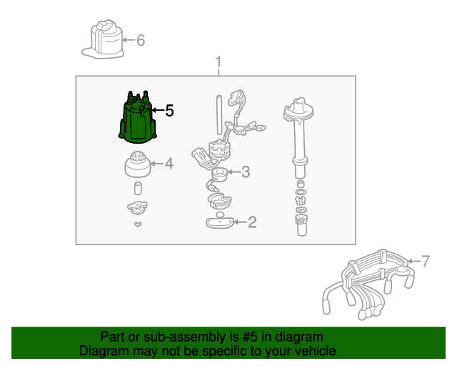 19851993 GM Distributor Cap 10476237 QuirkParts