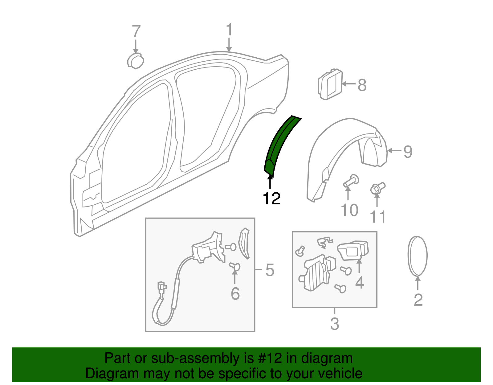 Passenger Side Rear Wheelhouse Panel Insulator - GM (92209727)