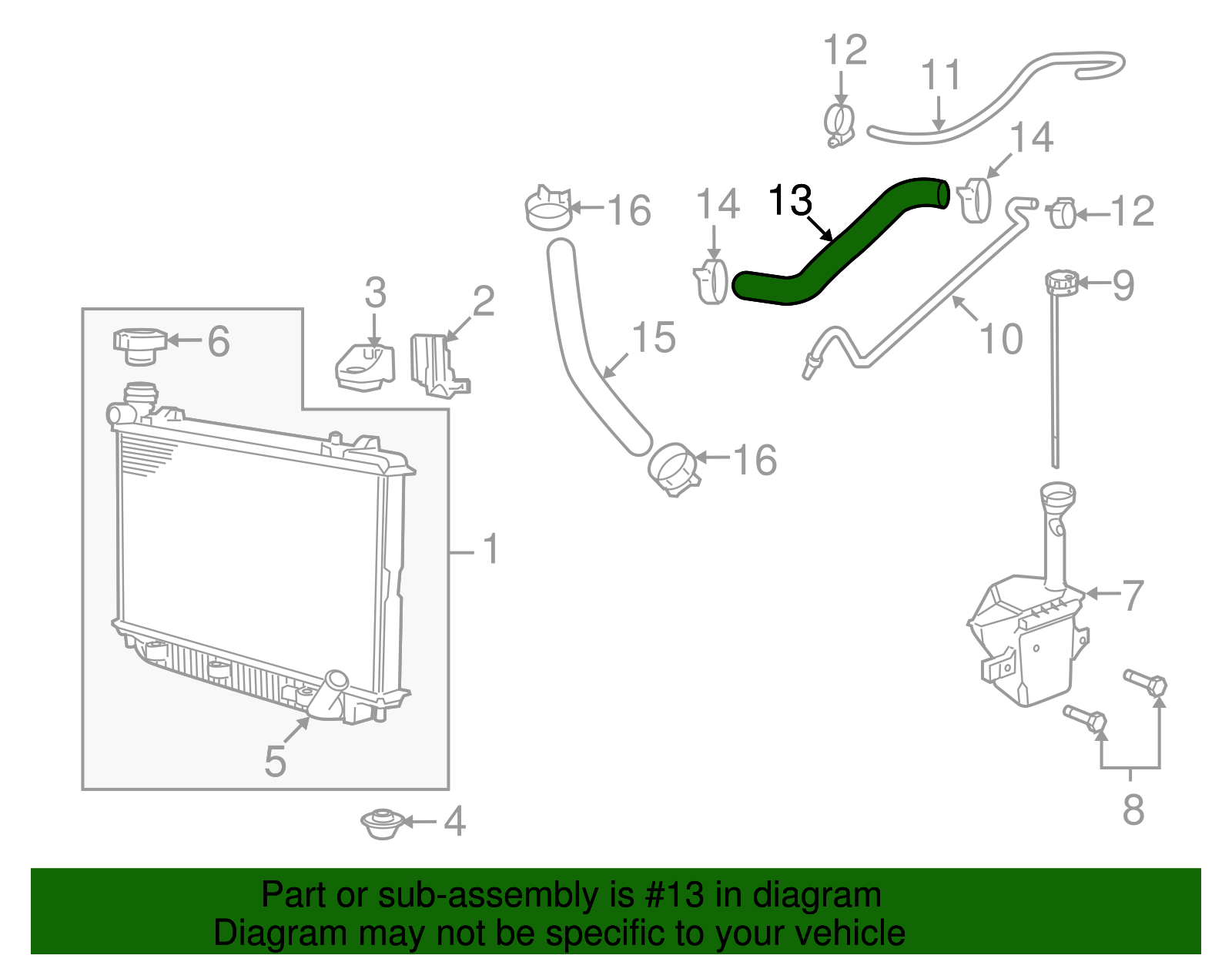 Radiator Inlet Hose - GM (92457865)
